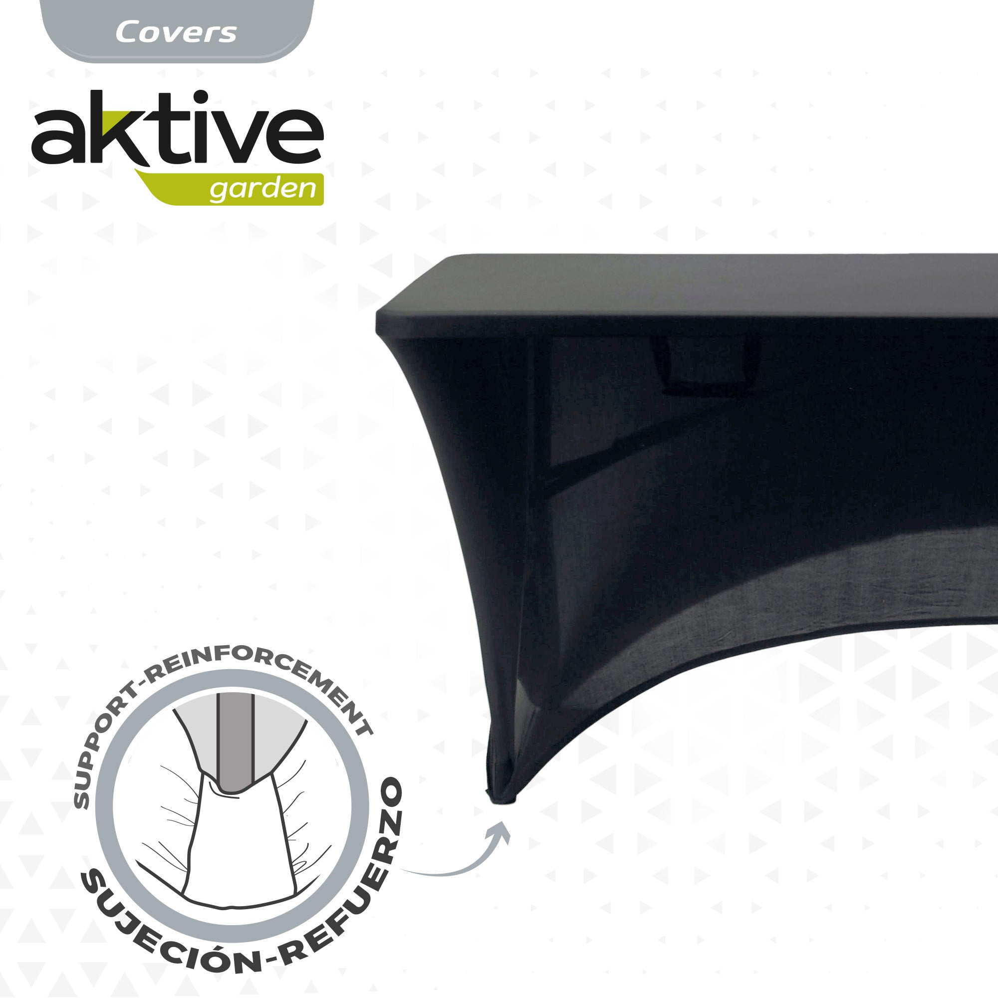Capa elástica preta para mesa retangular de 180 cm Aktive - 61548
