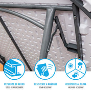 PEAKFORM Mesa redonda patas plegables blanca Ø180x74 cm