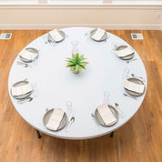 PEAKFORM Mesa redonda patas plegables blanca Ø180x74 cm