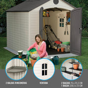 Abrigo de jardim com piso e janela 6,6 m2 - 92308