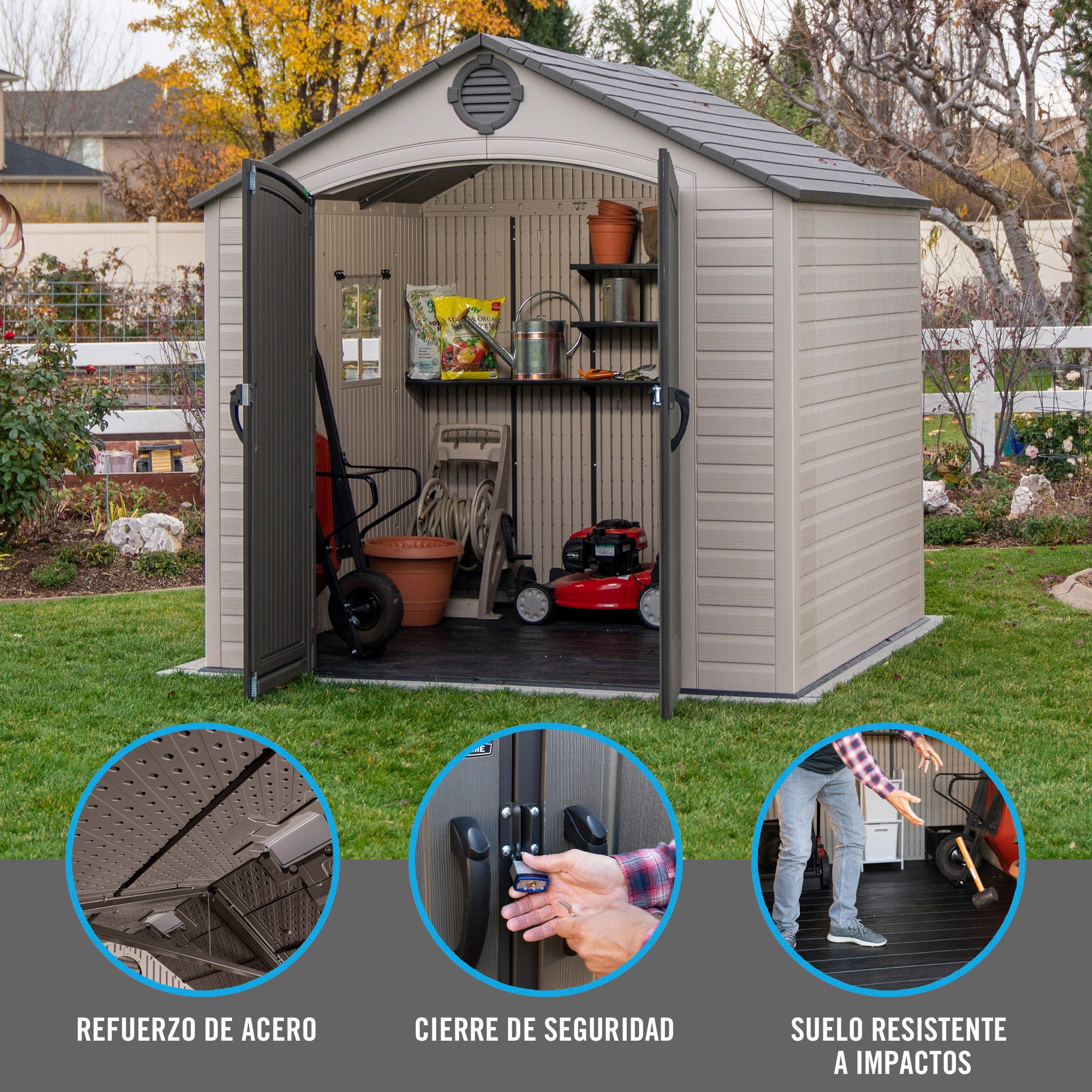 Abrigo de jardim com piso e janela 4,9 m2 - 92309