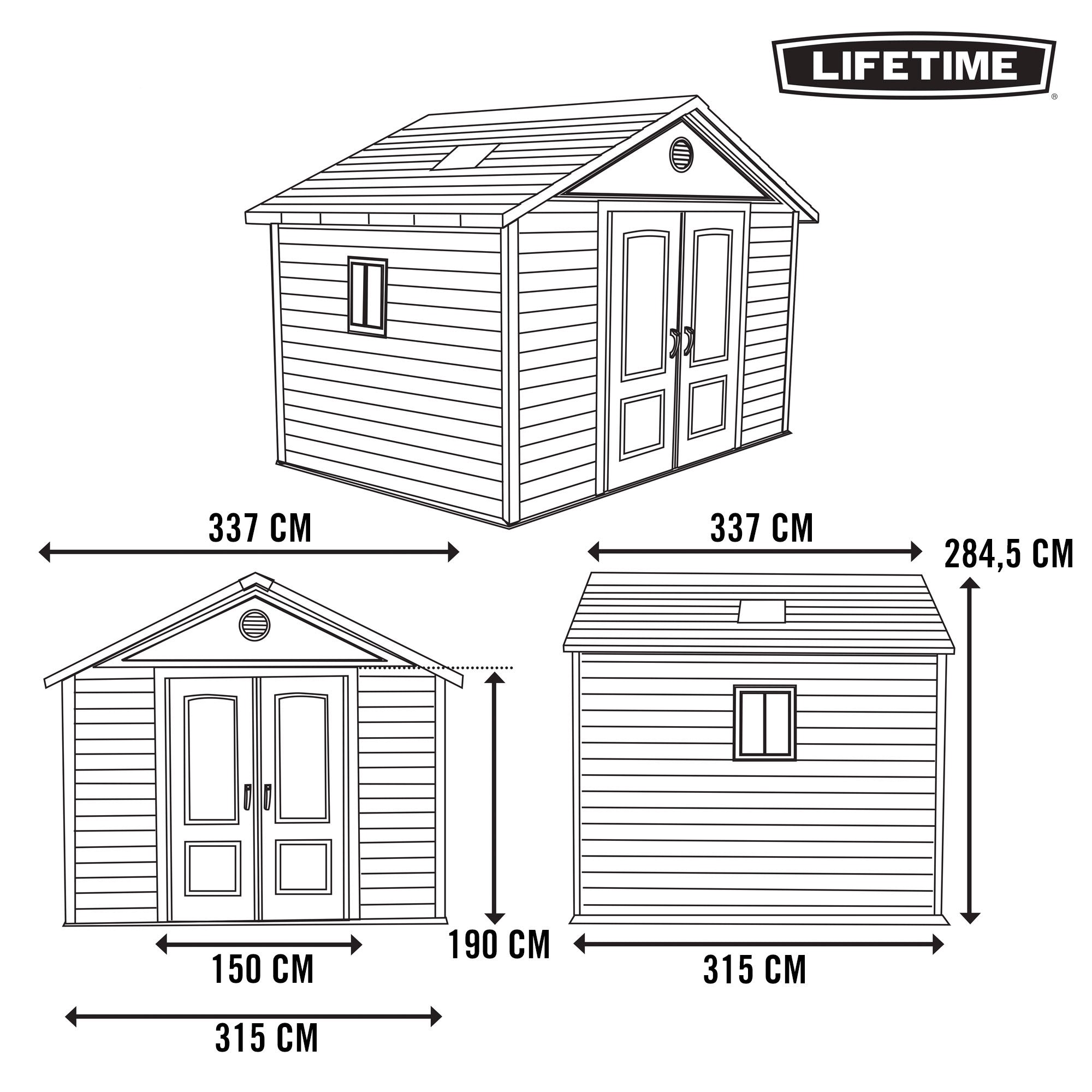 Galpão de jardim com piso e janelas 11 m2 - 92310