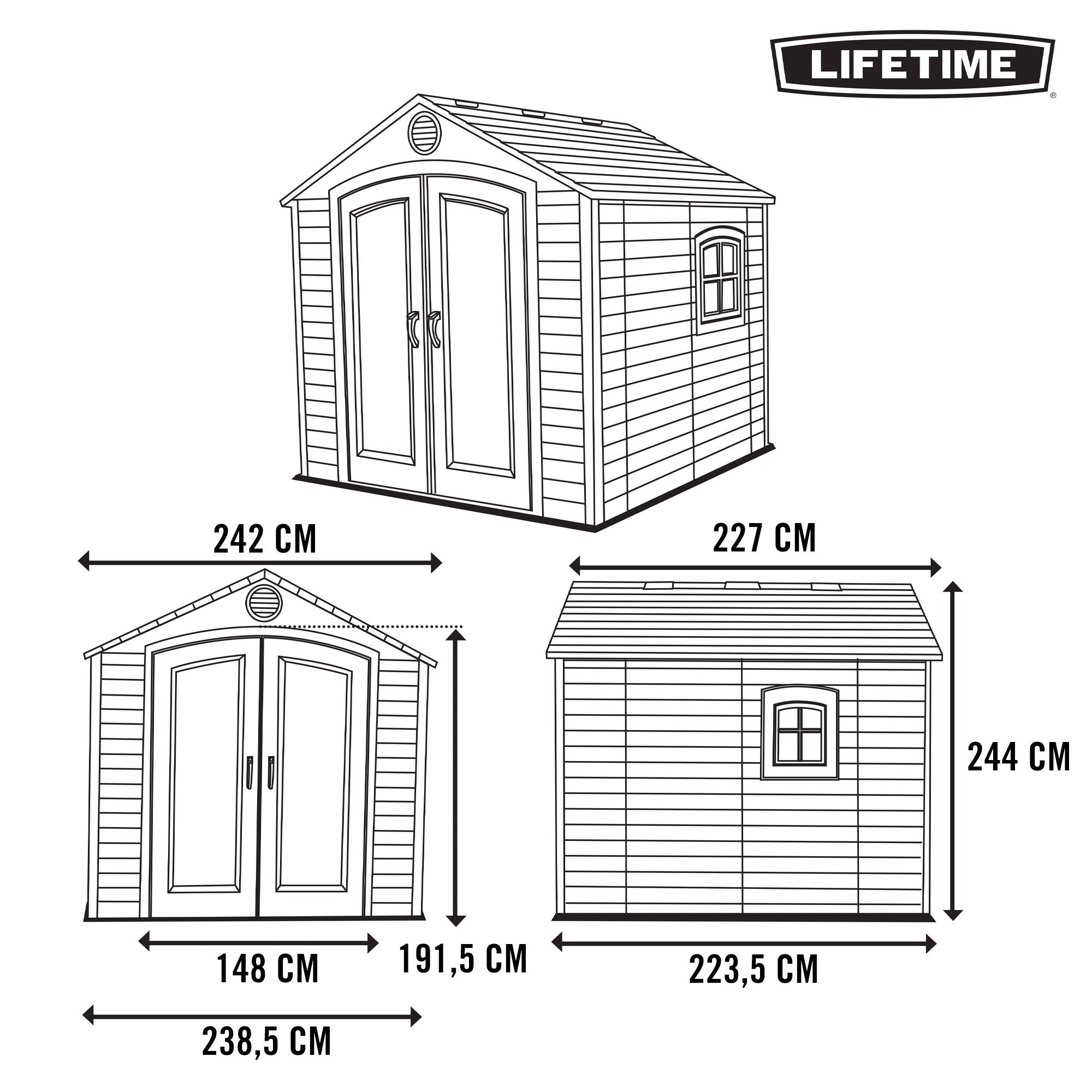Caseta de jardín con suelo y ventana 4,9 m2 - 92309 - Lifetime