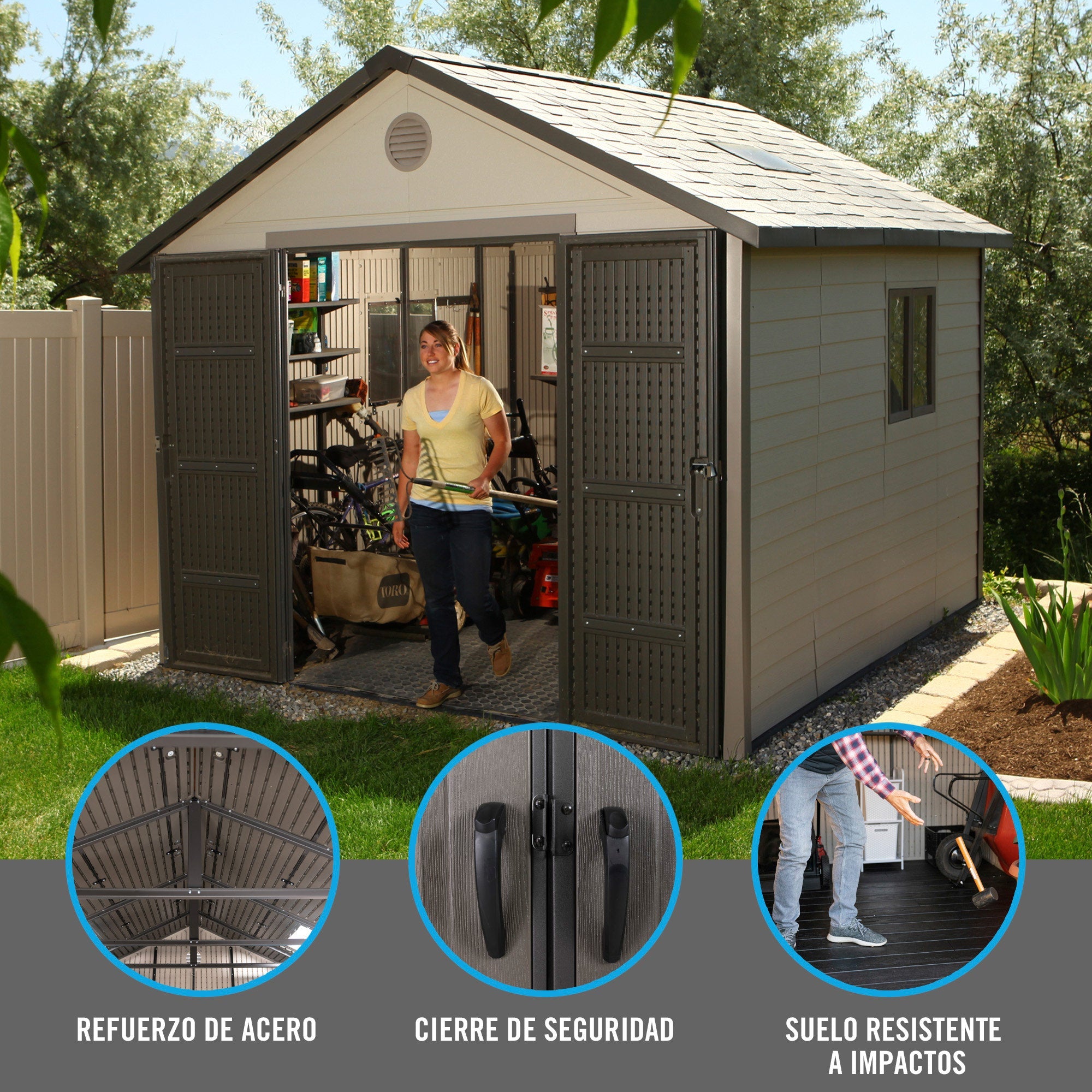 Caseta de jardín con suelo y ventanas 11 m2 - 92310 - Lifetime