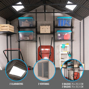 Caseta de jardín con suelo y ventanas 11 m2 - 92310 - Lifetime