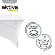 Funda elástica blanca para mesa rectangular de 120 cm Aktive - 61545 - Lifetime