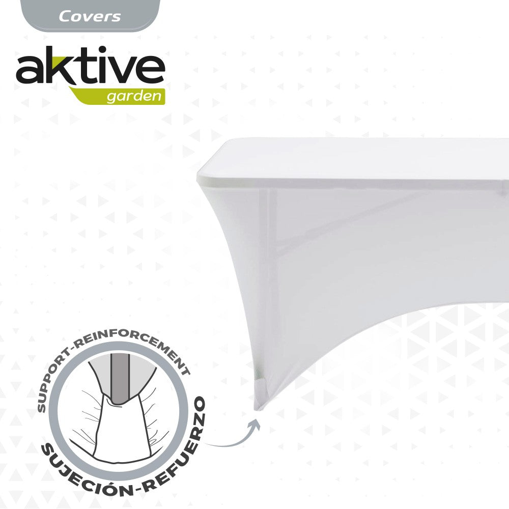 Funda elástica blanca para mesa rectangular de 180 cm Aktive - 61547 - Lifetime