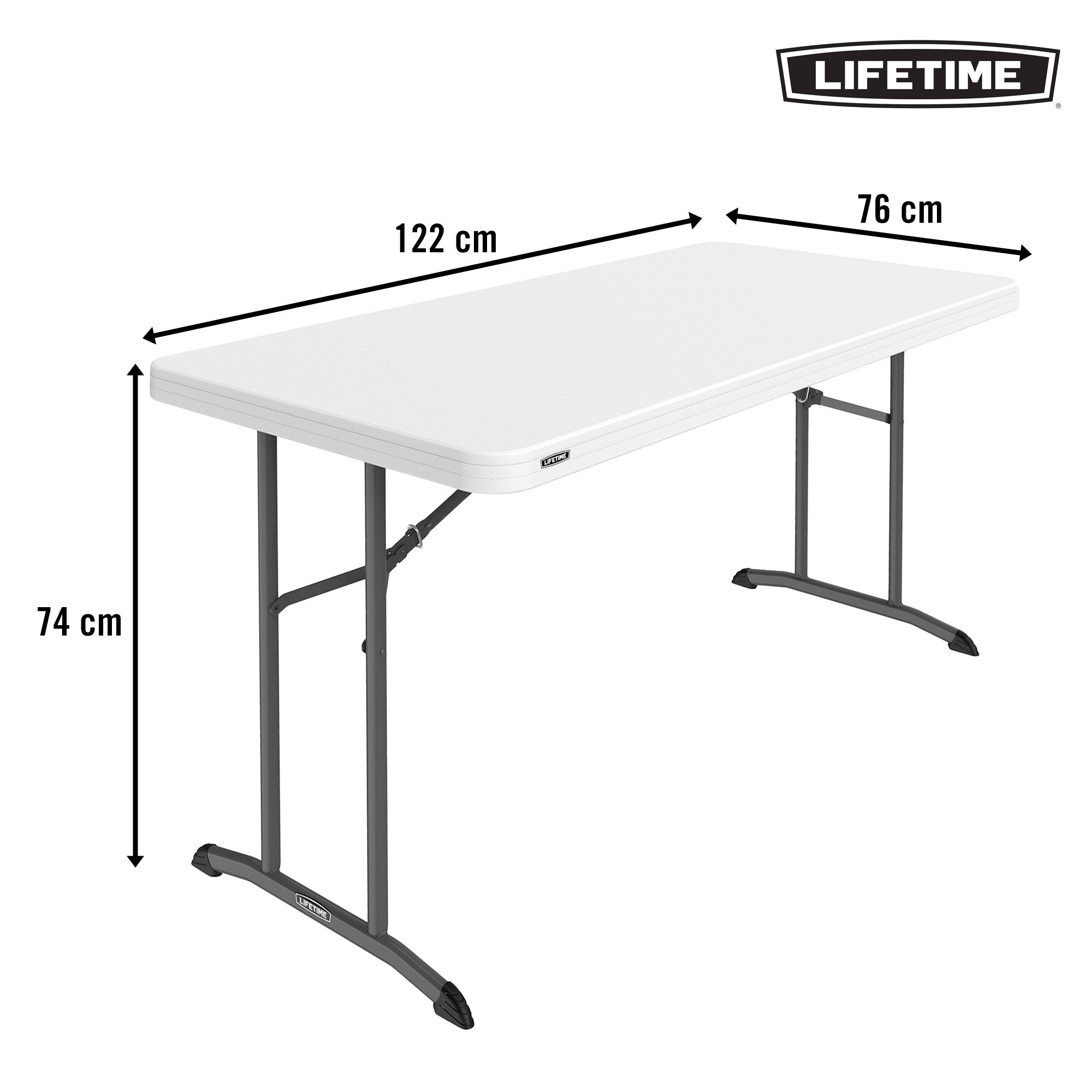 Mesa rectangular plegable blanca 122 x 76 x 74 cm - 92211 - Lifetime