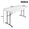 Mesa rectangular plegable blanca 122 x 76 x 74 cm - 92211 - Lifetime