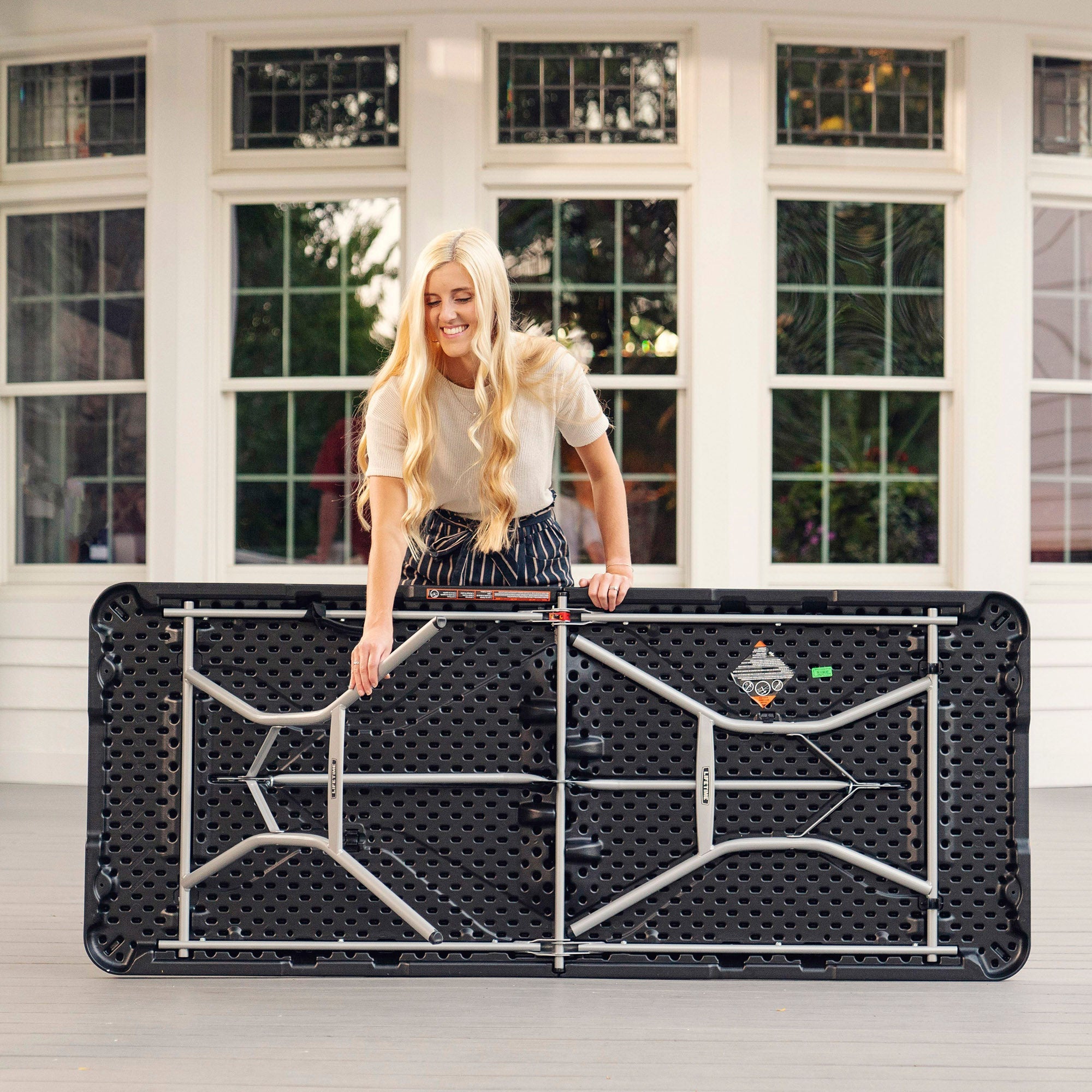 Mesa rectangular plegable negro 183 x 76 x 73 cm - 92126 - Lifetime