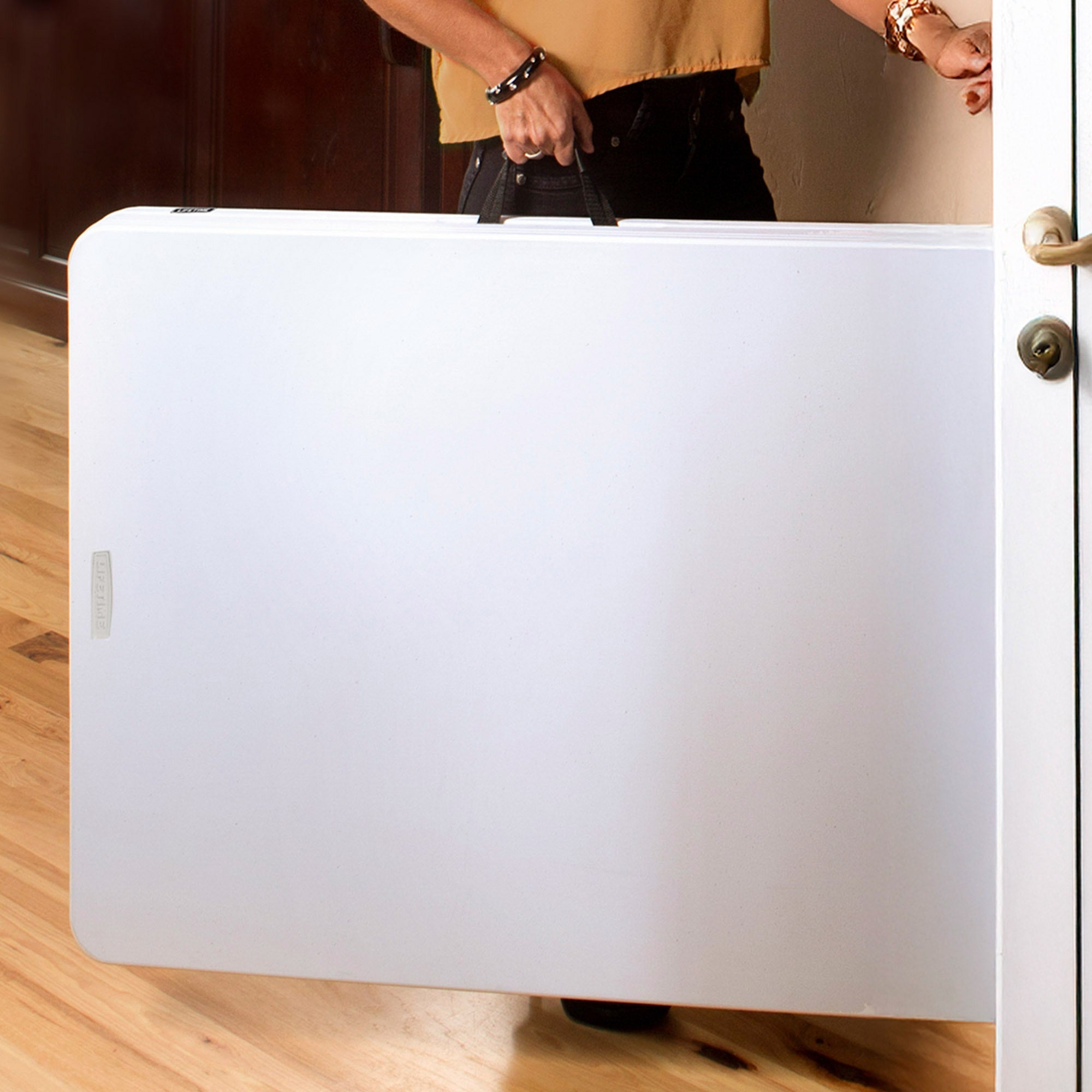 Pack mesa plegable 185x76 cm + 6 sillas plegables color blanco - Lifetime