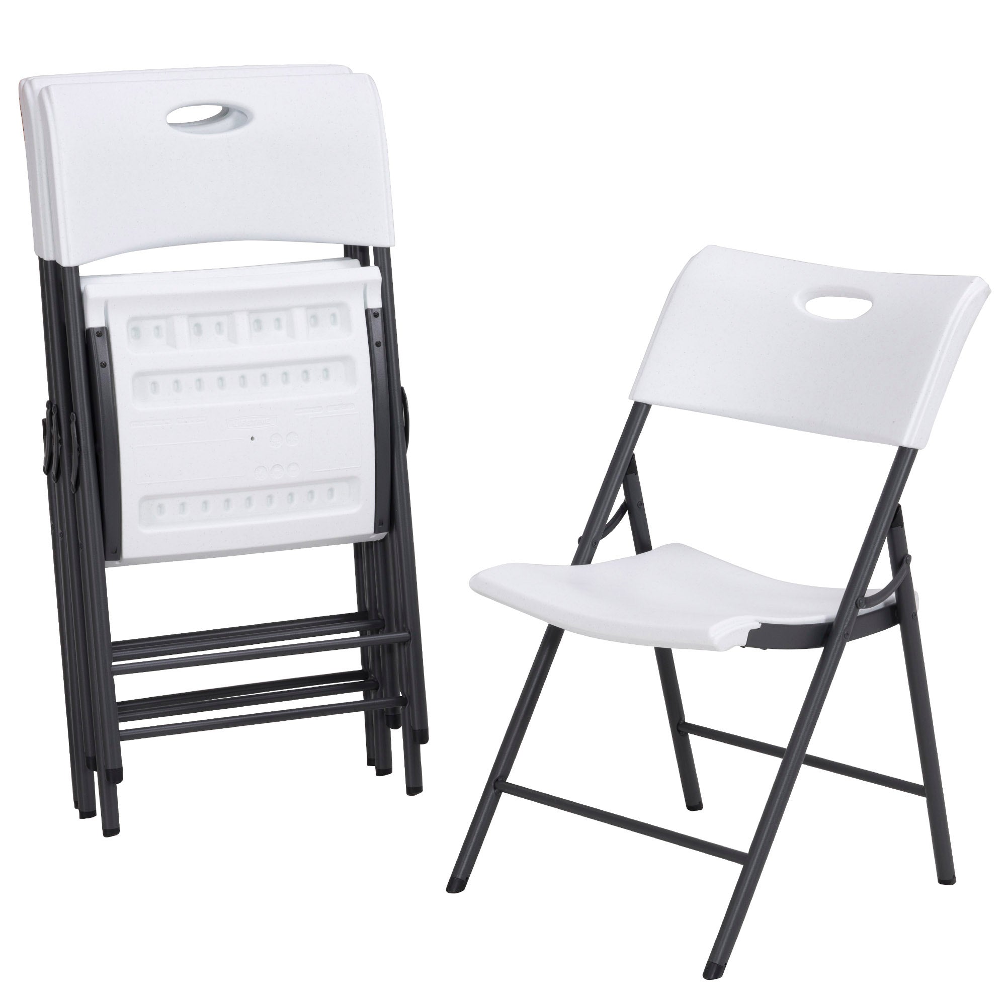 Pack mesa redonda plegable Ø122 cm + 4 sillas plegables color blanco - Lifetime