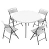 Pack mesa redonda plegable Ø122 cm + 4 sillas plegables color blanco - Lifetime