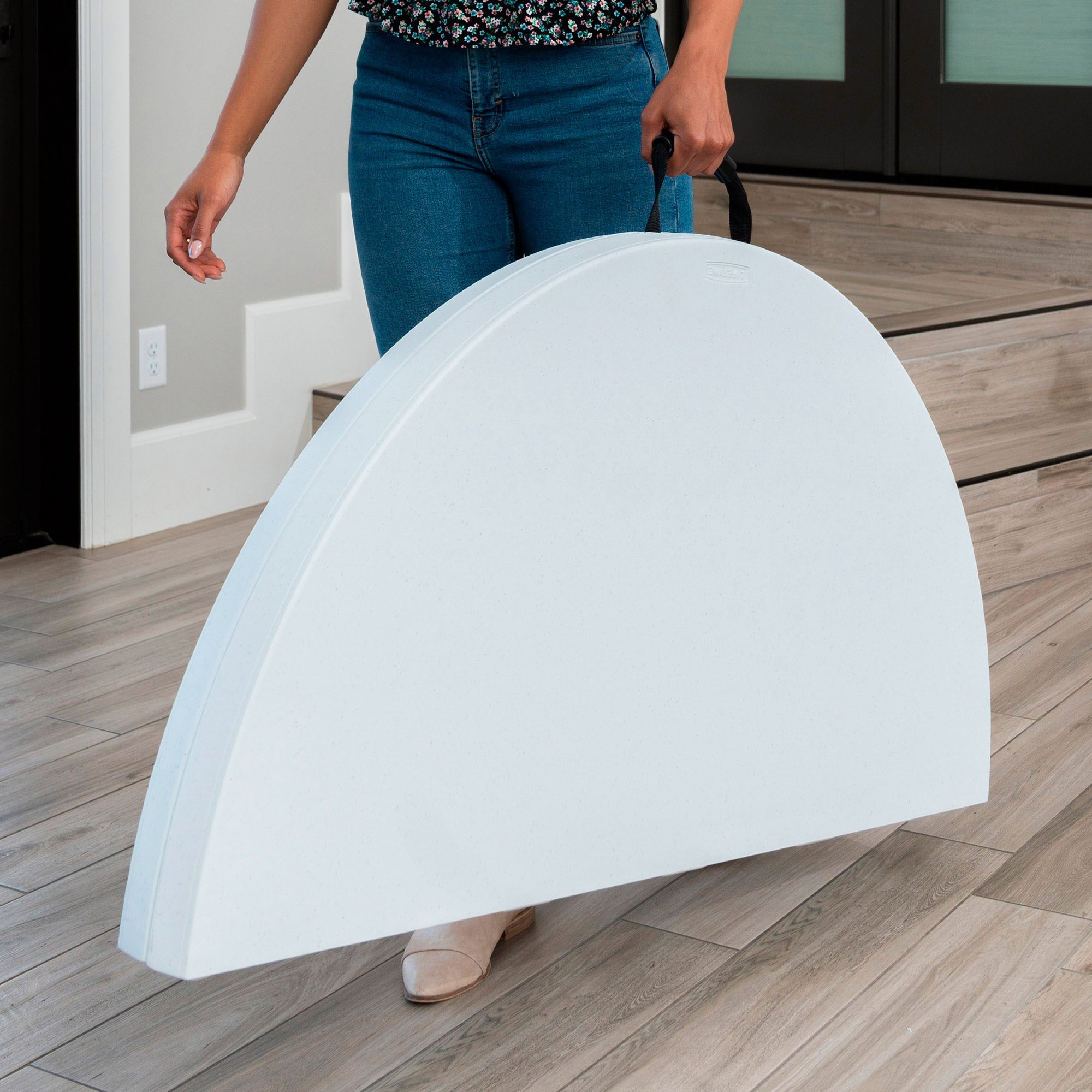 Pack mesa redonda plegable Ø122 cm + 4 sillas plegables color blanco - Lifetime