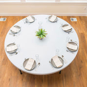 PEAKFORM Mesa redonda patas plegables blanca Ø180x74 cm - Lifetime