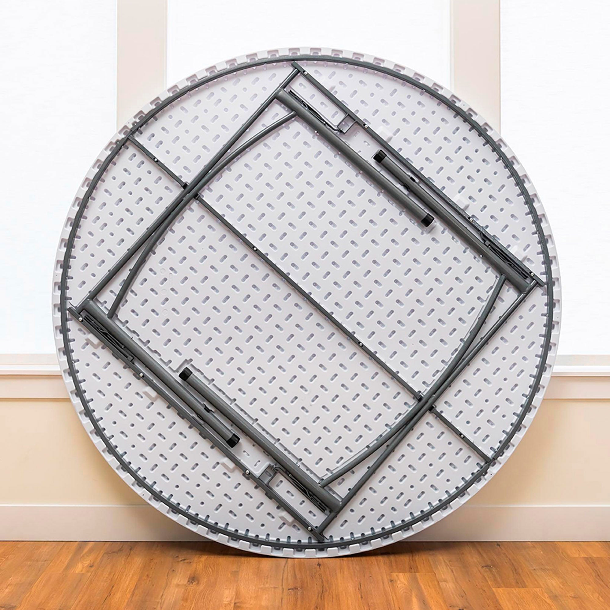 PEAKFORM Mesa redonda patas plegables blanca Ø180x74 cm - Lifetime