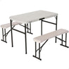 Mesa picnic plegable crema con bancos - 106,5 x 61 x 73,5 cm - 92202 - Lifetime