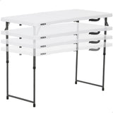 Mesa dobrável ajustável em altura branca 122 x 61 x 56-91 cm - 92100