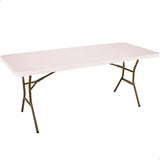 Mesa retangular com pernas dobráveis, creme, 183 x 76 x 74 cm - 92122